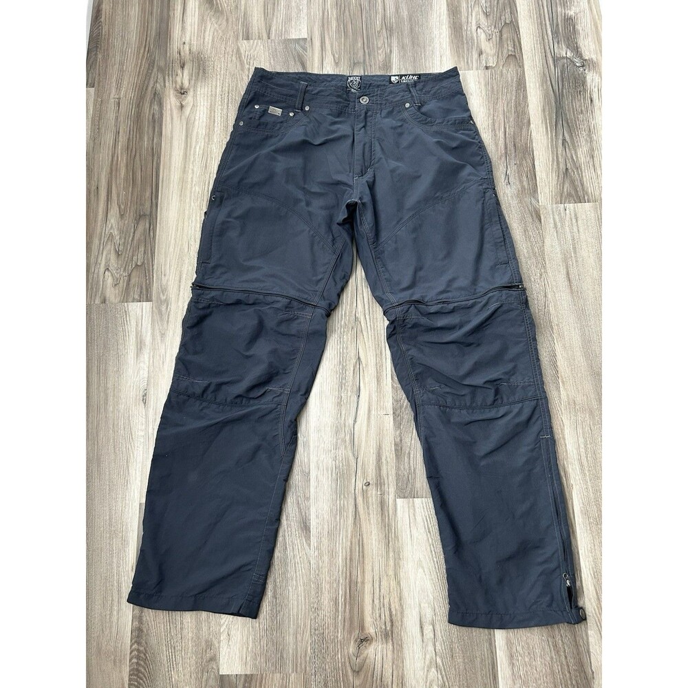 KUHL Liberator Stealth Convertible Pants Mens 34x32 Charcoal Dark Gray Slate